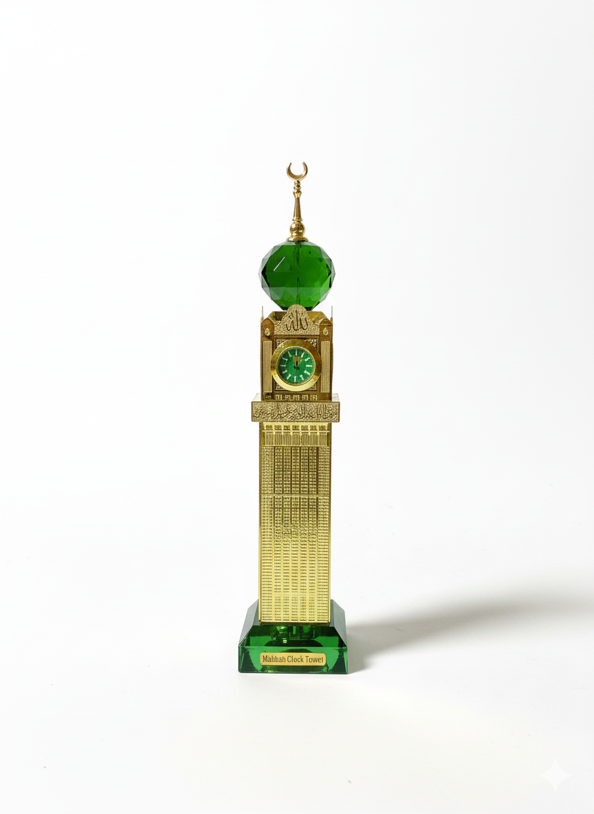 Makkah clock tower statue made of glass and copper