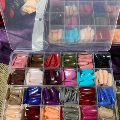 657 multi colored nails in box
